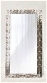 Lustro w stylu glamour z ramą srebrną satynową 74x134