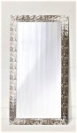 Lustro w stylu glamour z ramą srebrną satynową 74x134