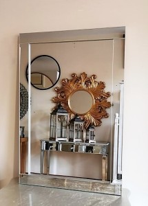 Lustro z prostą ramą lustrzaną 60x90