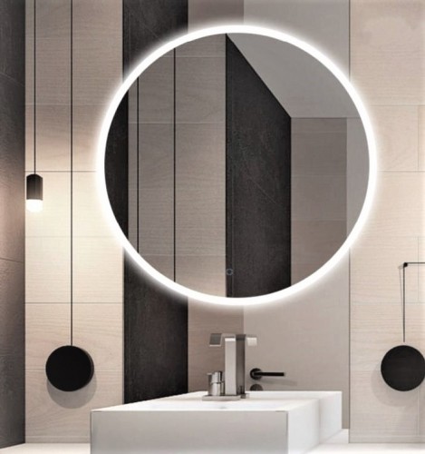 Lustro okrągłe do łazienki LED 78x78