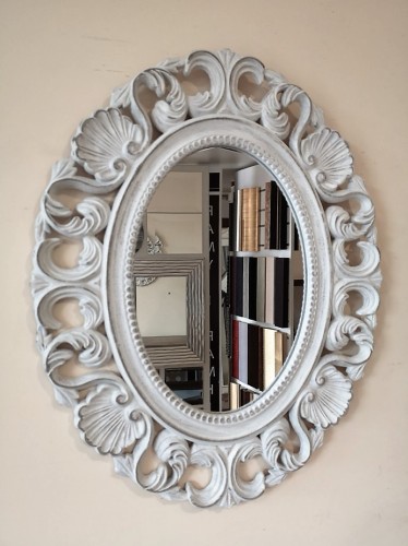 Ażurowe lustro rama przecierana 44x55