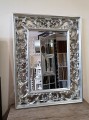 Lustro srebrne ażurowa rama 70x90