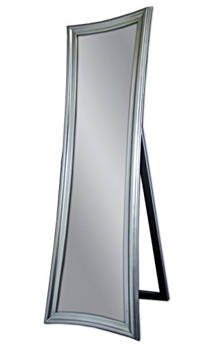 Lustro stojące w srebrnej drewnianej ramie 54x170