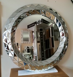 Okrągłe lustro z ramą lustrzaną 100x100